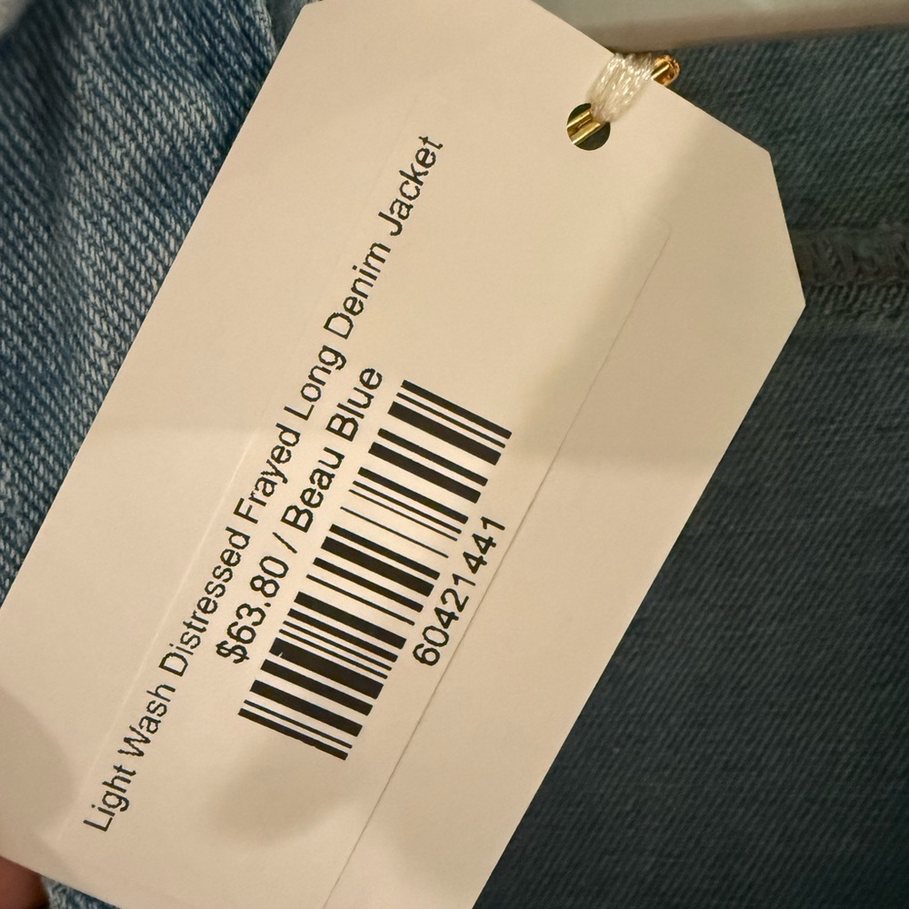 Distressed Denim Shacket Small - Picture 2 of 5